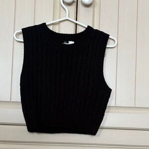 H&M Black Cable Knit Crop Top